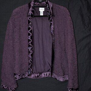 Chico's Purple Crinkle Jacket Size 1
